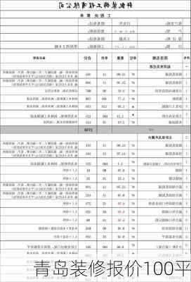 青岛装修报价100平