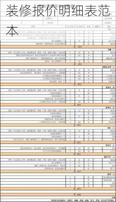 装修报价明细表范本