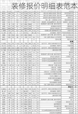 装修报价明细表范本