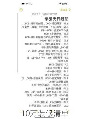 10万装修清单