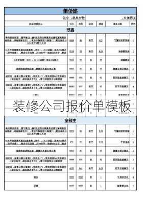 装修公司报价单模板