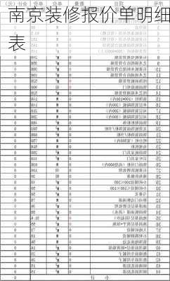 南京装修报价单明细表