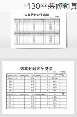 130平装修预算