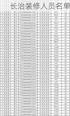 长治装修人员名单