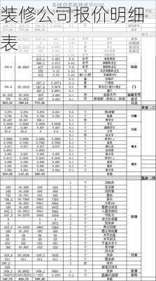 装修公司报价明细表