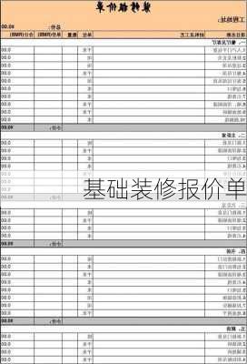 基础装修报价单