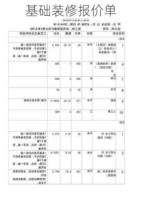 基础装修报价单