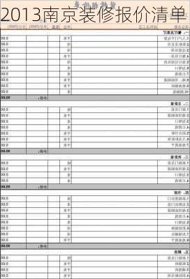 2013南京装修报价清单