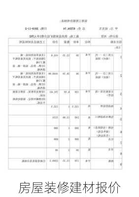 房屋装修建材报价