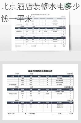 北京酒店装修水电多少钱一平米