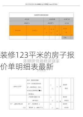 装修123平米的房子报价单明细表最新